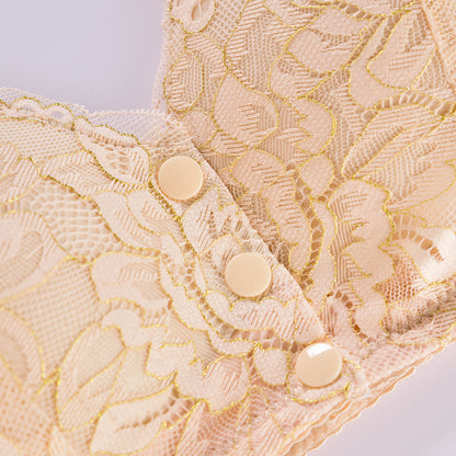 Soutien-gorge débardeur sans armatures en dentelle avec fermeture sur le devant, grande taille