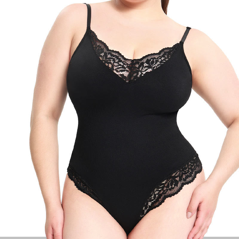 Camisole une-pièce en dentelle avec entrejambe en T