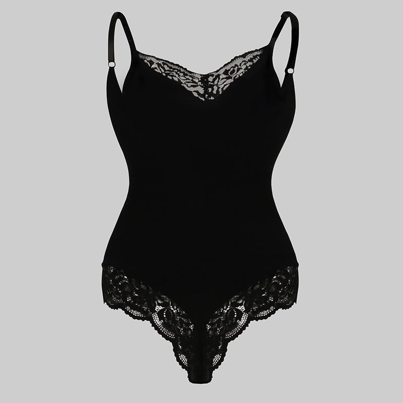 Camisole une-pièce en dentelle avec entrejambe en T