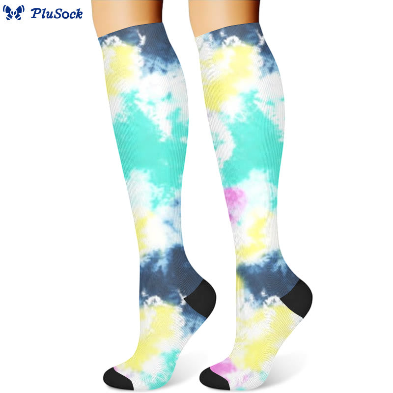 Chaussettes de compression ombrées tie-dye (3 paires)