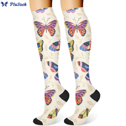 Chaussettes de compression papillon (3 paires) - Abricot (1 paire) - S/M - image 2