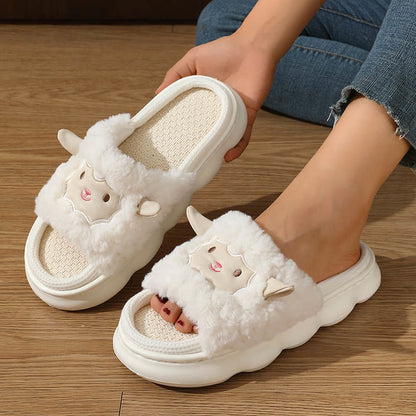 Chaussons ouverts en agneau grande taille - image 2
