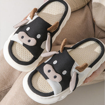 Chaussons patchwork vache grande taille amusants - Noir - EU43-44 (US9-10) - image 8
