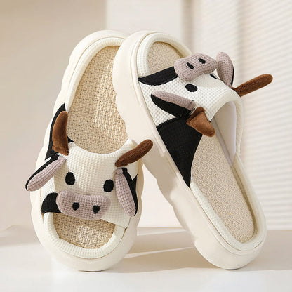 Chaussons patchwork vache grande taille amusants - Blanc - EU43-44 (US9-10) - image 9