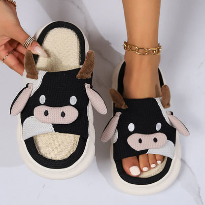 Chaussons patchwork vache grande taille amusants - image 3