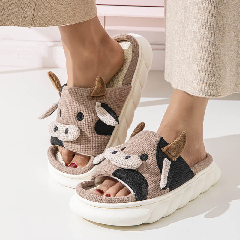 Chaussons patchwork vache grande taille amusants - image 2