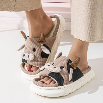 Chaussons patchwork vache grande taille amusants - image 2