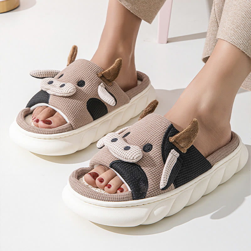 Chaussons patchwork vache grande taille amusants - image 5