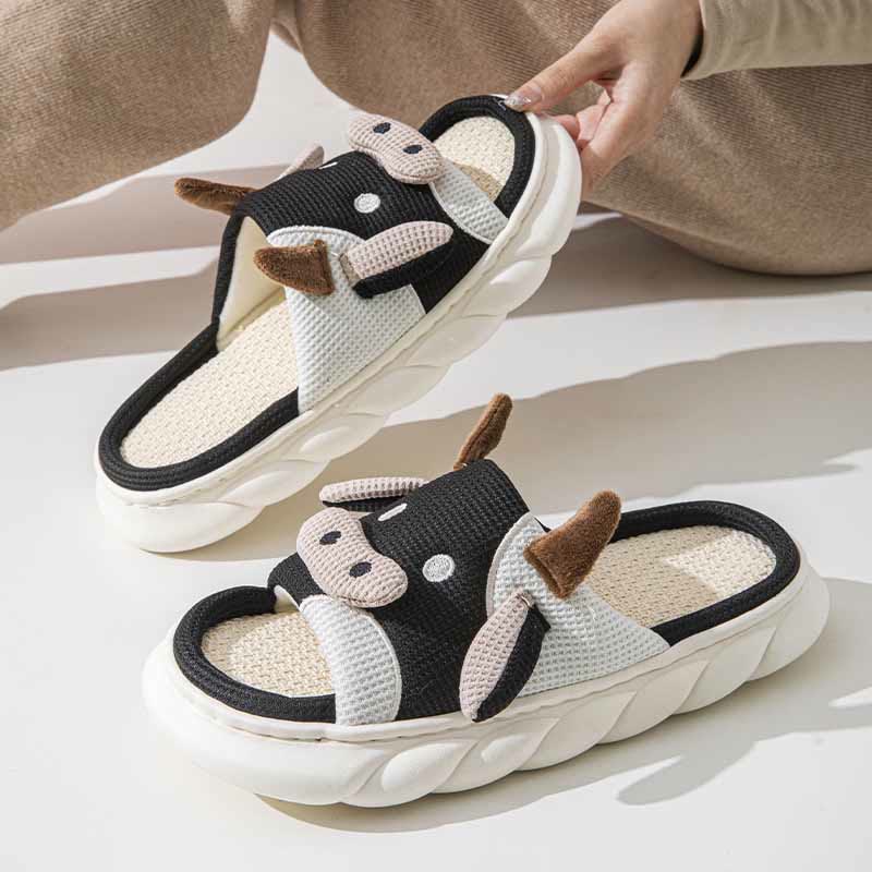Chaussons patchwork vache grande taille amusants - image 7