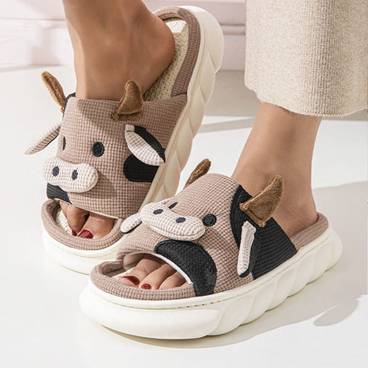 Chaussons patchwork vache grande taille amusants - image 0