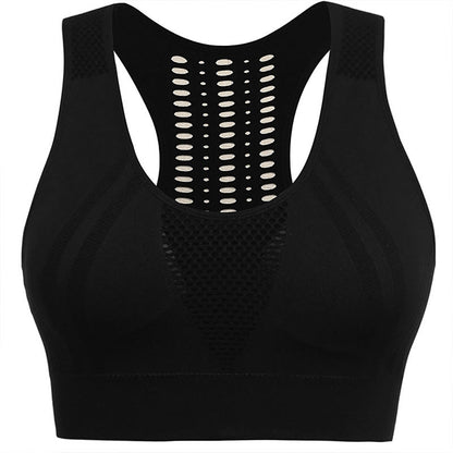 Soutien-gorge de sport transparent sans armatures grande taille à dos creux