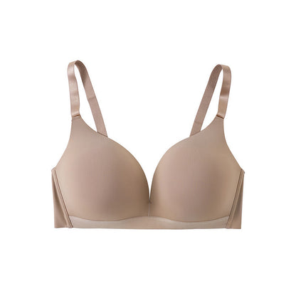 Soutien-gorge push-up sans armatures de couleur unie grande taille