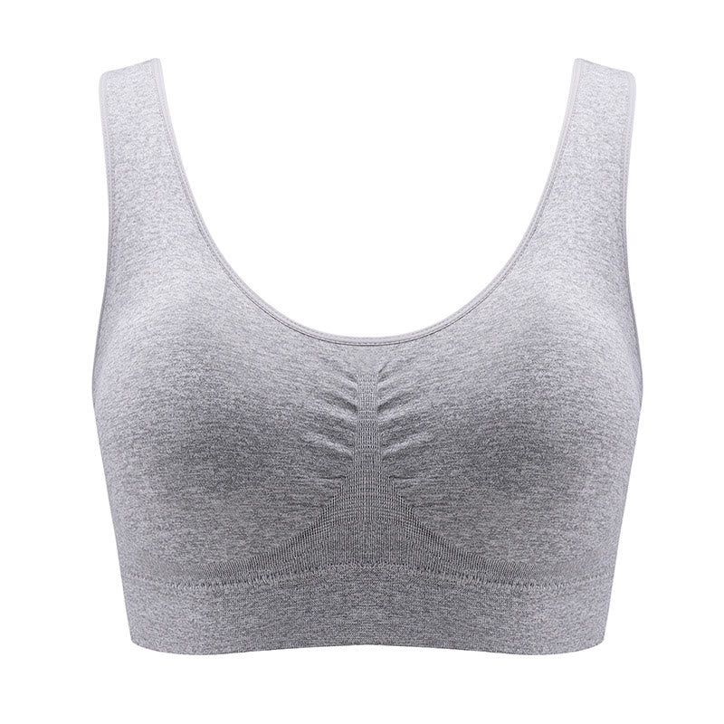 Soutien-gorge de sport respirant sans armatures grande taille - Gris clair - 5XL - image 6
