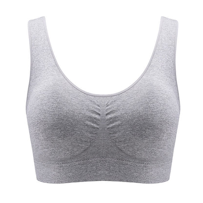 Soutien-gorge de sport respirant sans armatures grande taille - Gris clair - 5XL - image 6