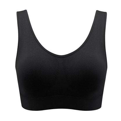 Soutien-gorge de sport respirant sans armatures grande taille - Noir - 5XL - image 1
