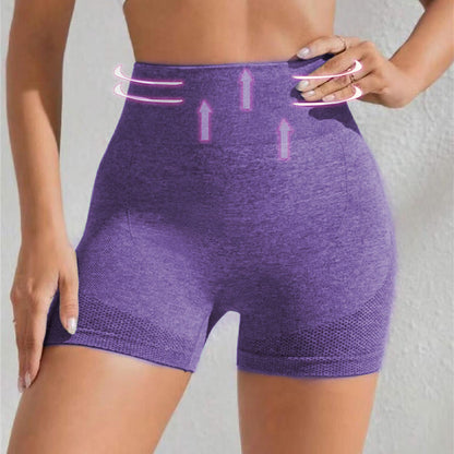 Short de yoga sans coutures, taille haute et élastique - Violet - 4XL - image 6