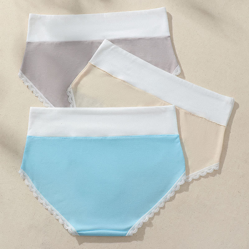 Culottes mi-hautes en dentelle élastique confortable (lot de 3)