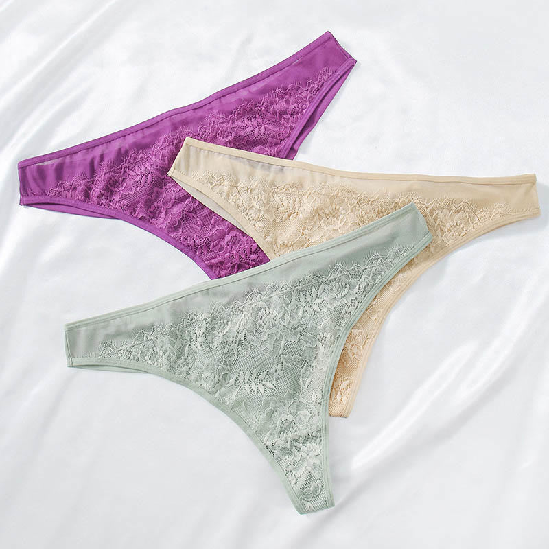 Culotte sexy grande taille avec sangle dans le dos (lot de 3)