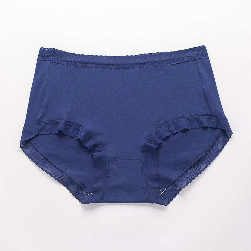 Culottes simples en coton taille haute (lot de 3) - Bleu foncé - 3XL - image 11