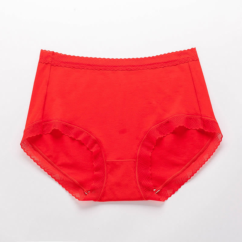 Culottes simples en coton taille haute (lot de 3) - Rouge - 3XL - image 3