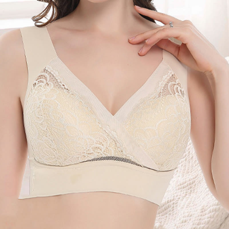 Soutien-gorge débardeur sans armatures en dentelle à bonnets fins
