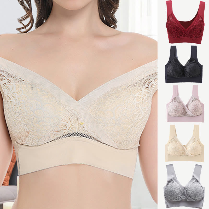 Soutien-gorge débardeur sans armatures en dentelle à bonnets fins
