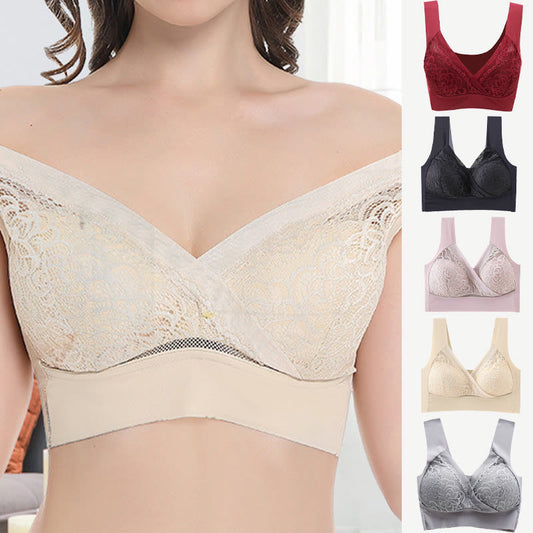 Soutien-gorge débardeur sans armatures en dentelle à bonnets fins