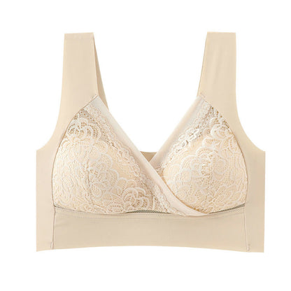 Soutien-gorge débardeur sans armatures en dentelle à bonnets fins
