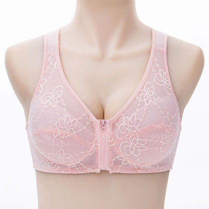 Soutien-gorge débardeur zippé en dentelle fine grande taille