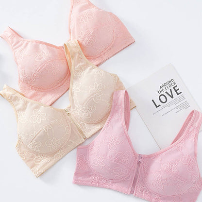 Soutien-gorge débardeur zippé en dentelle fine grande taille