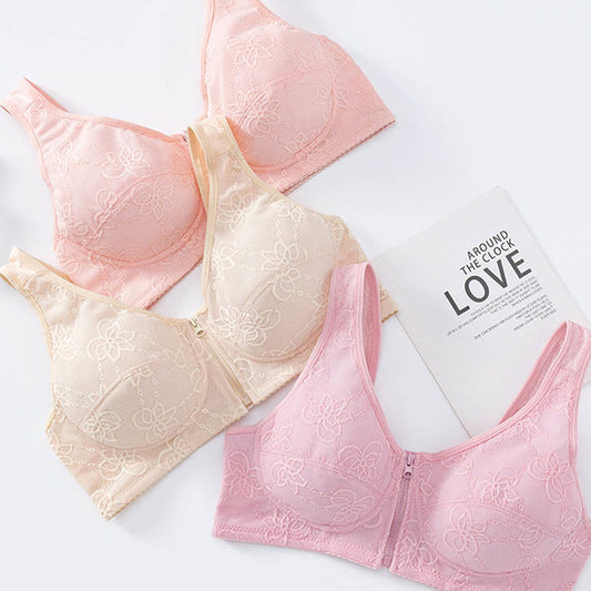 Soutien-gorge débardeur zippé en dentelle fine grande taille