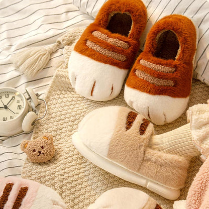 Chaussons fantaisie grande taille à motif pattes d'animaux amusants - image 2