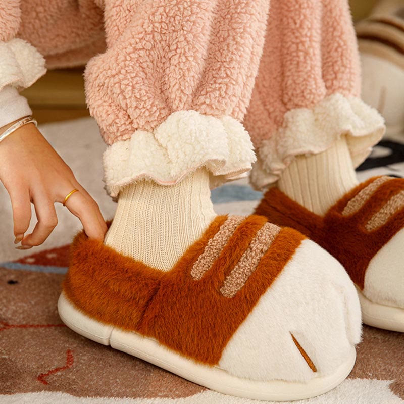 Chaussons fantaisie grande taille à motif pattes d'animaux amusants - image 3