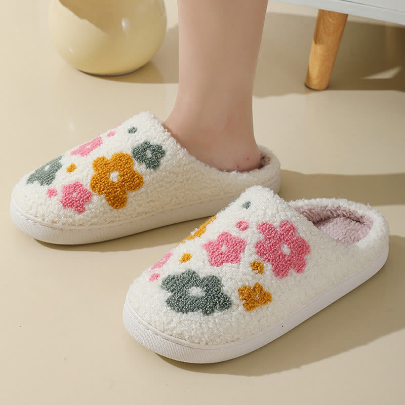 Chaussons adorables à fleurs vibrantes grande taille - image 0