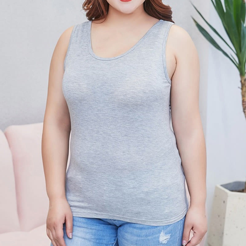 Camisole de yoga ample rembourrée sans armatures grande taille - Gris - 6XL - image 6