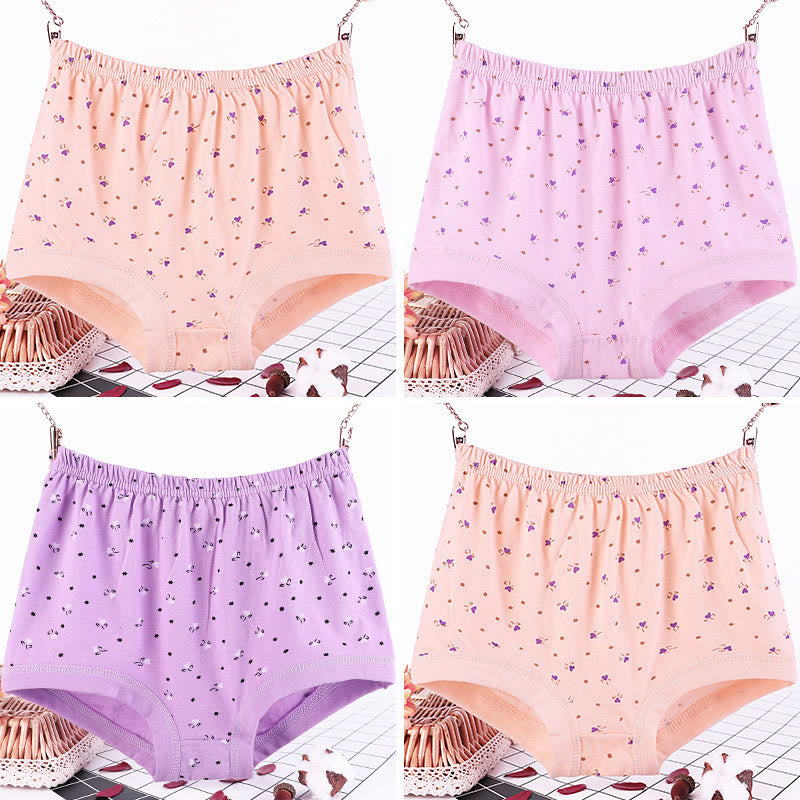 Culottes en pur coton à motif floral grande taille (lot de 4)