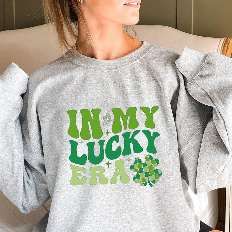 Sweat-shirt grande taille In My Lucky Era - Gris clair - 3XL - image 1