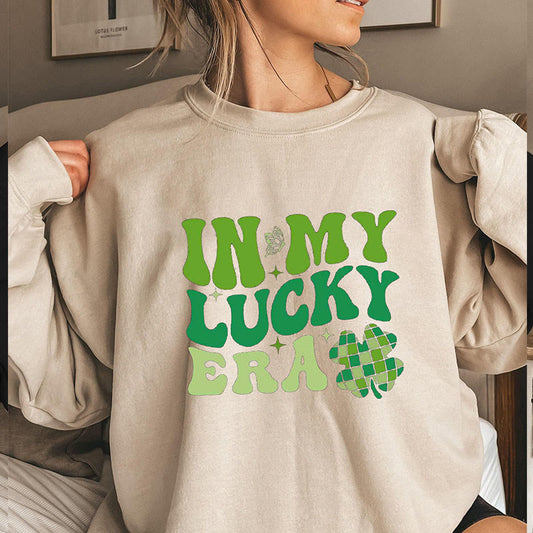 Sweat-shirt grande taille In My Lucky Era - Kaki - 3XL - image 0