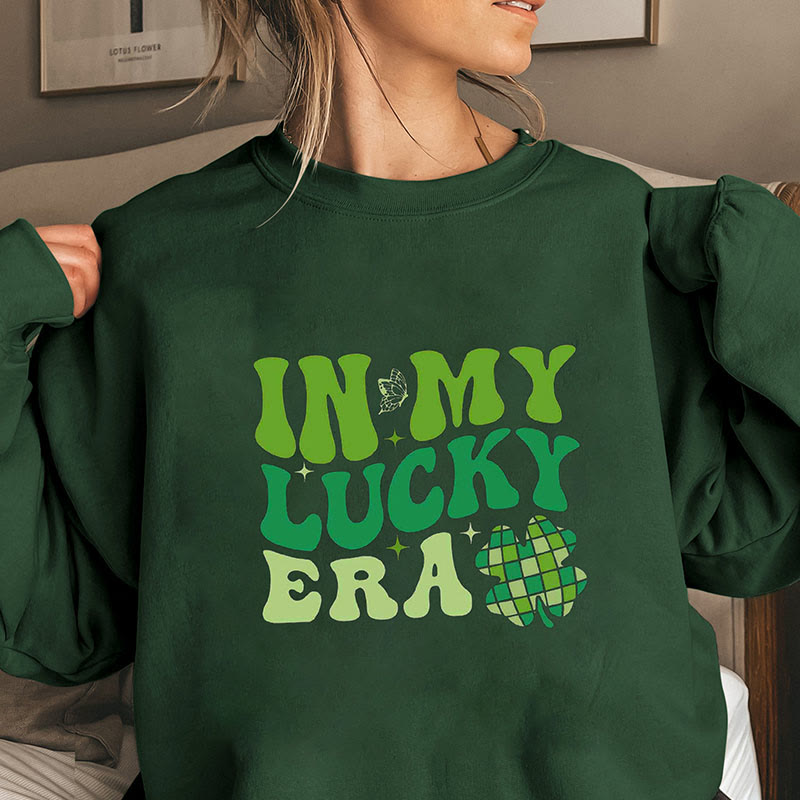 Sweat-shirt grande taille In My Lucky Era - Vert foncé - 3XL - image 3