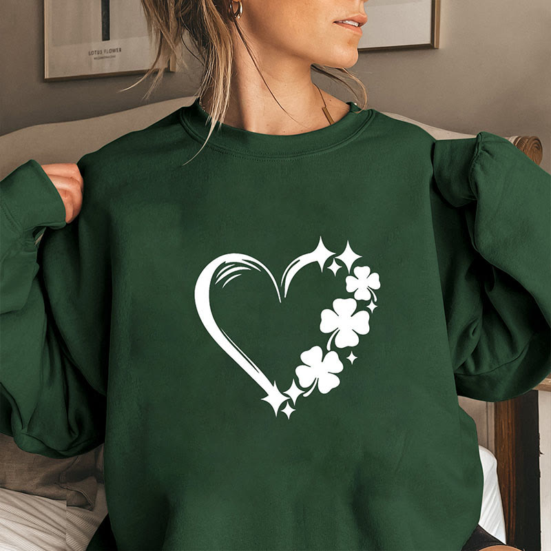 Sweat-shirt trèfle à quatre feuilles grande taille - Vert foncé - 3XL - image 3