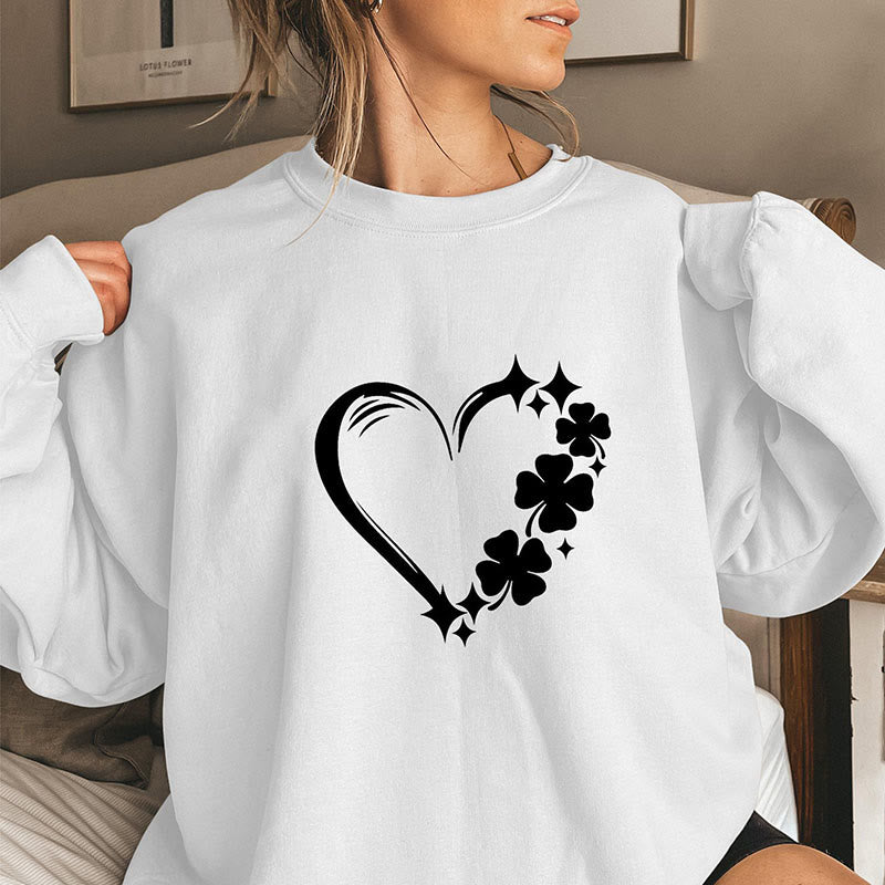 Sweat-shirt trèfle à quatre feuilles grande taille - Blanc - 3XL - image 4