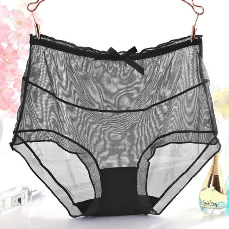 Culotte transparente taille haute sexy en dentelle grande taille (lot de 3)