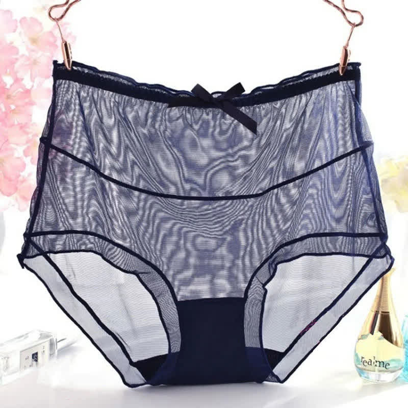 Culotte transparente taille haute sexy en dentelle grande taille (lot de 3)