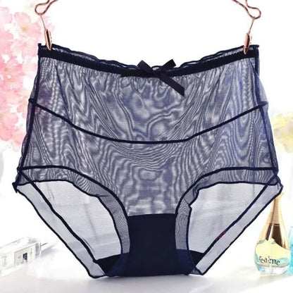 Culotte transparente taille haute sexy en dentelle grande taille (lot de 3)