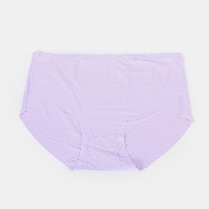 Culottes en soie glacée taille mi-haute sans coutures, entrejambe en coton, grande taille (lot de 3)
