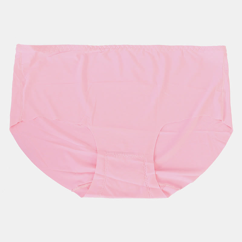 Culottes en soie glacée taille mi-haute sans coutures, entrejambe en coton, grande taille (lot de 3)