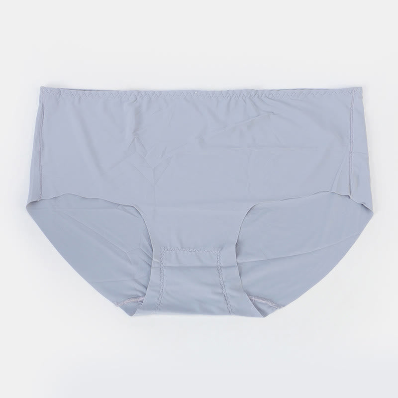 Culottes en soie glacée taille mi-haute sans coutures, entrejambe en coton, grande taille (lot de 3)