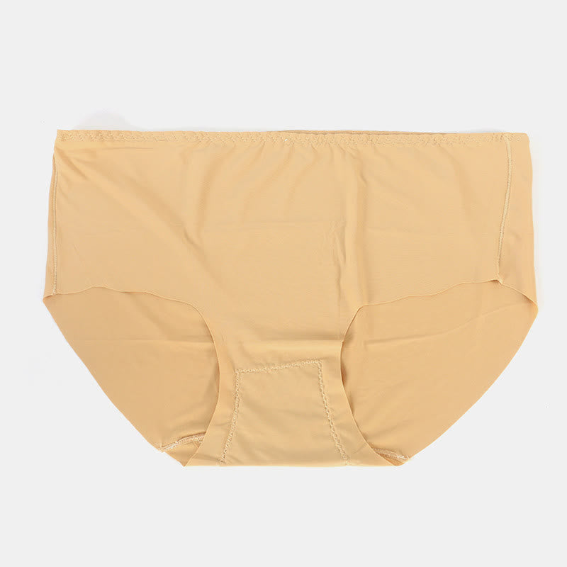 Culottes en soie glacée taille mi-haute sans coutures, entrejambe en coton, grande taille (lot de 3)