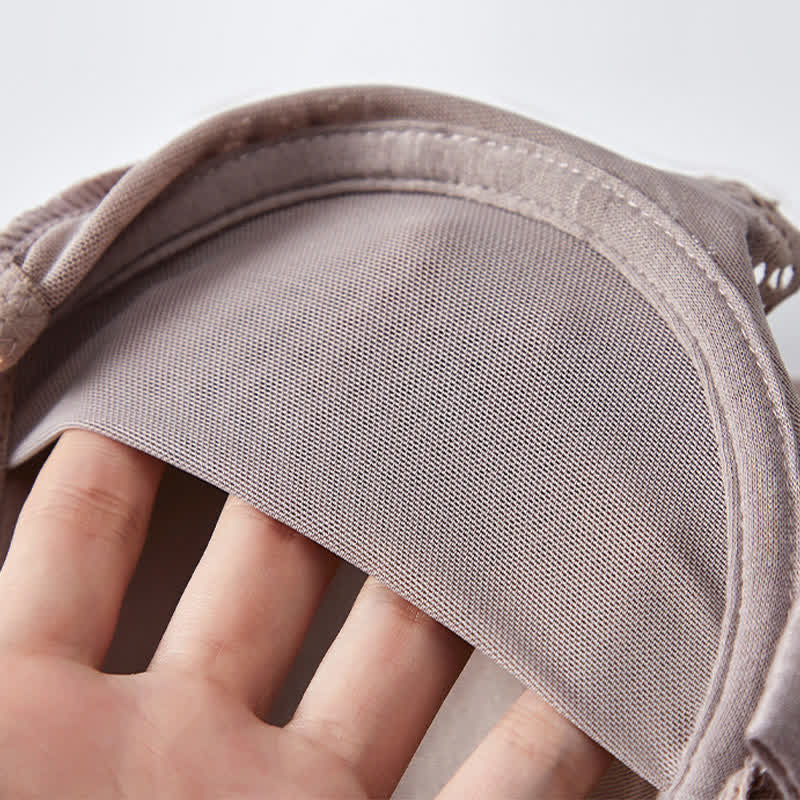 Soutien-gorge sexy sans armatures en dentelle grande taille avec fermeture éclair sur le devant