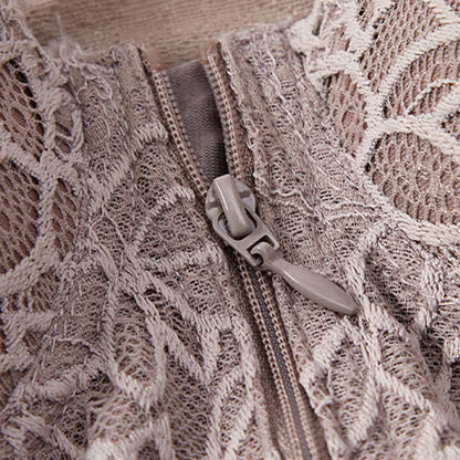 Soutien-gorge sexy sans armatures en dentelle grande taille avec fermeture éclair sur le devant